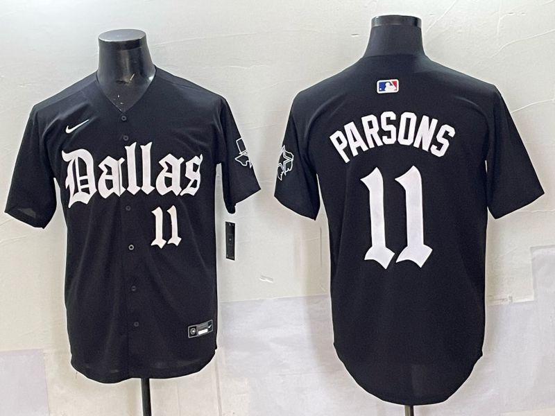 Men 2025 Nike Dallas Cowboys 11 Parsons Black 5th generation Joint Name Limited NFL Jersey 03